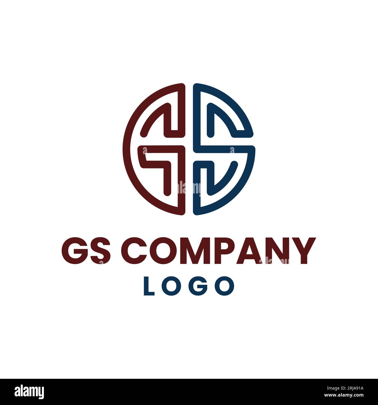 Iniziali del logo GS Circular Vector Illustrazione Vettoriale
