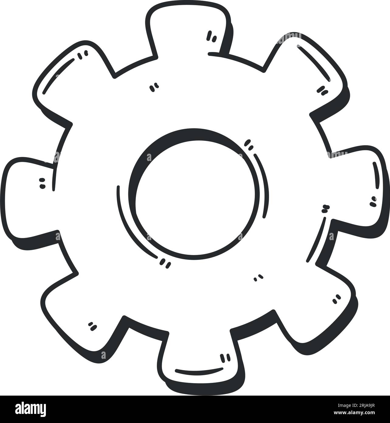 design della ruota dentata su bianco Illustrazione Vettoriale