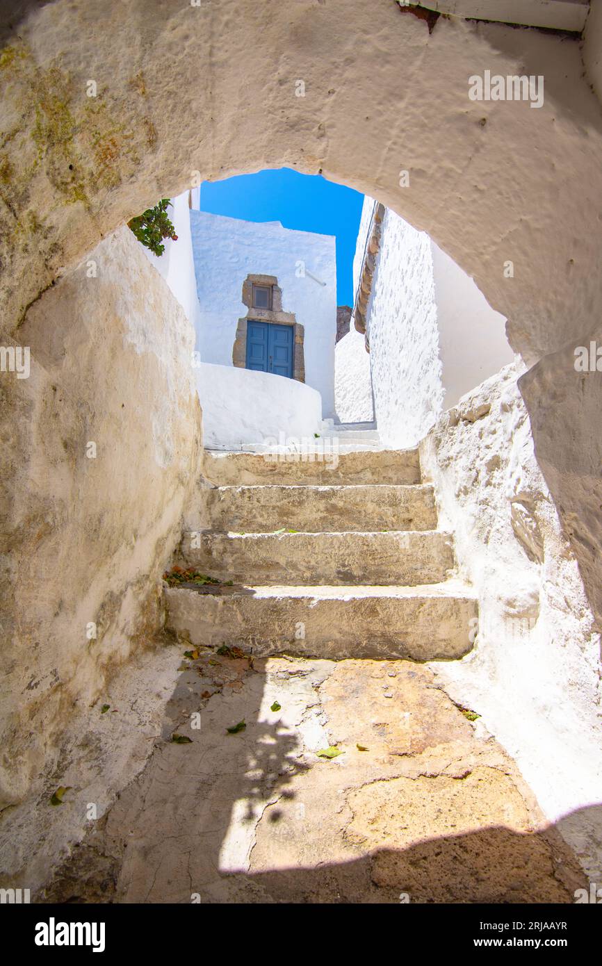 Isola di Patmos, Dodecaneso, Grecia Foto Stock