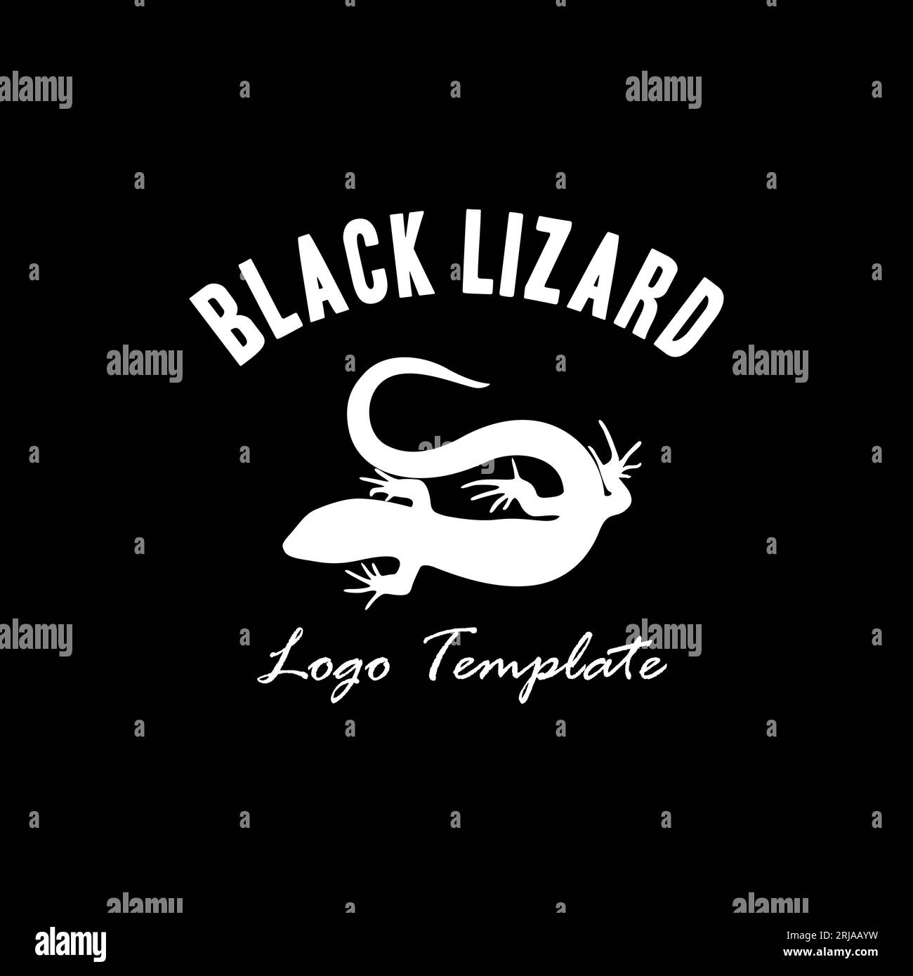 Ispirazione per il design del modello con logo Lizard Gecko silhouette Illustrazione Vettoriale