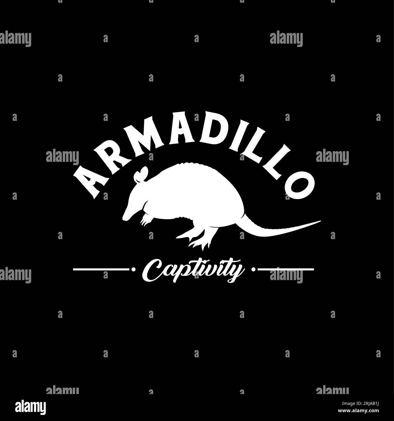 logo silhouette armadillo , armadillo animale protetto in cattività Illustrazione Vettoriale