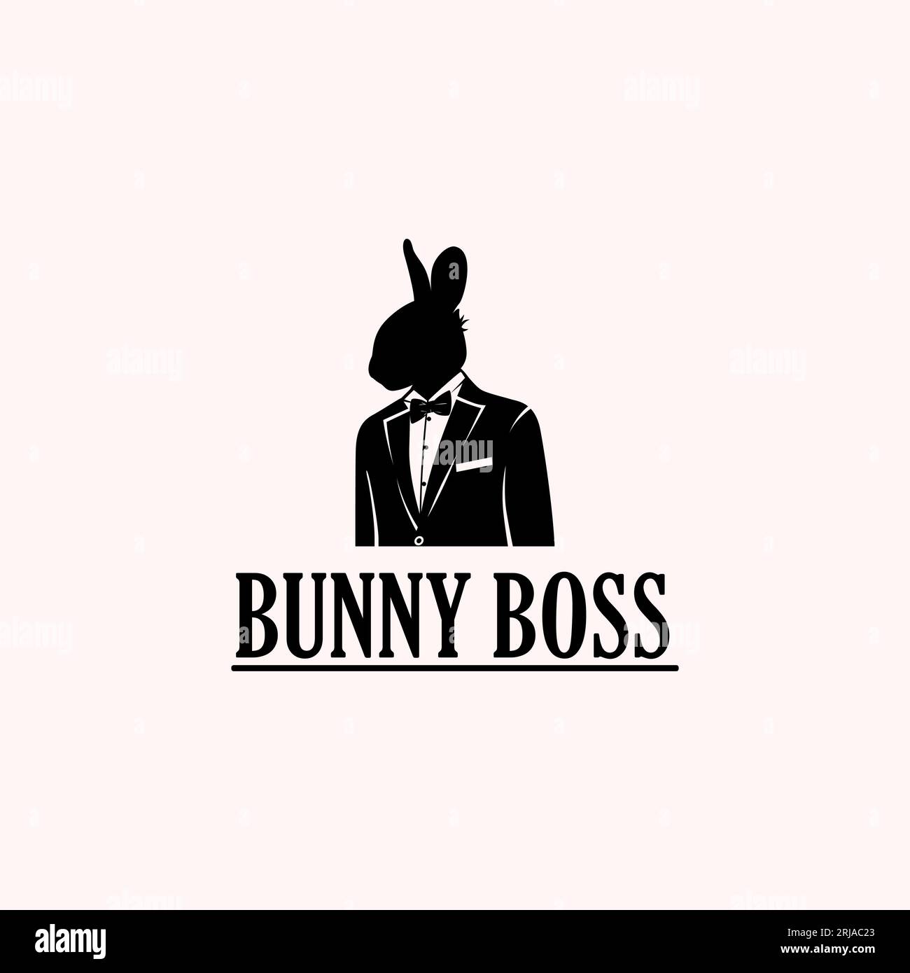 Rabbit Bunny Businessman silhouette with elegant gentleman tuxedo Illustrazione Vettoriale