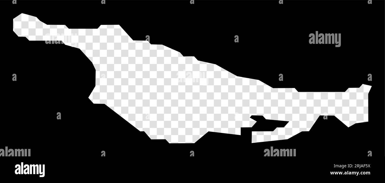 Mappa stencil dell'isola di Little San Salvador. Mappa semplice e minimale trasparente dell'isola di Little San Salvador. Illustrazione Vettoriale