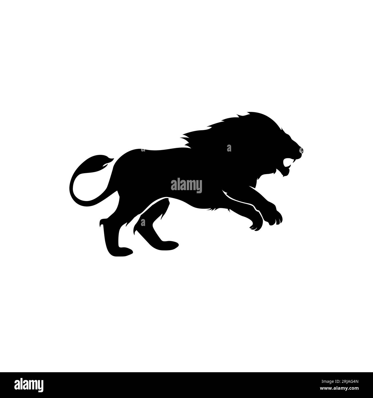 Ispirazione per il design del logo Silhouette Lion King Illustrazione Vettoriale