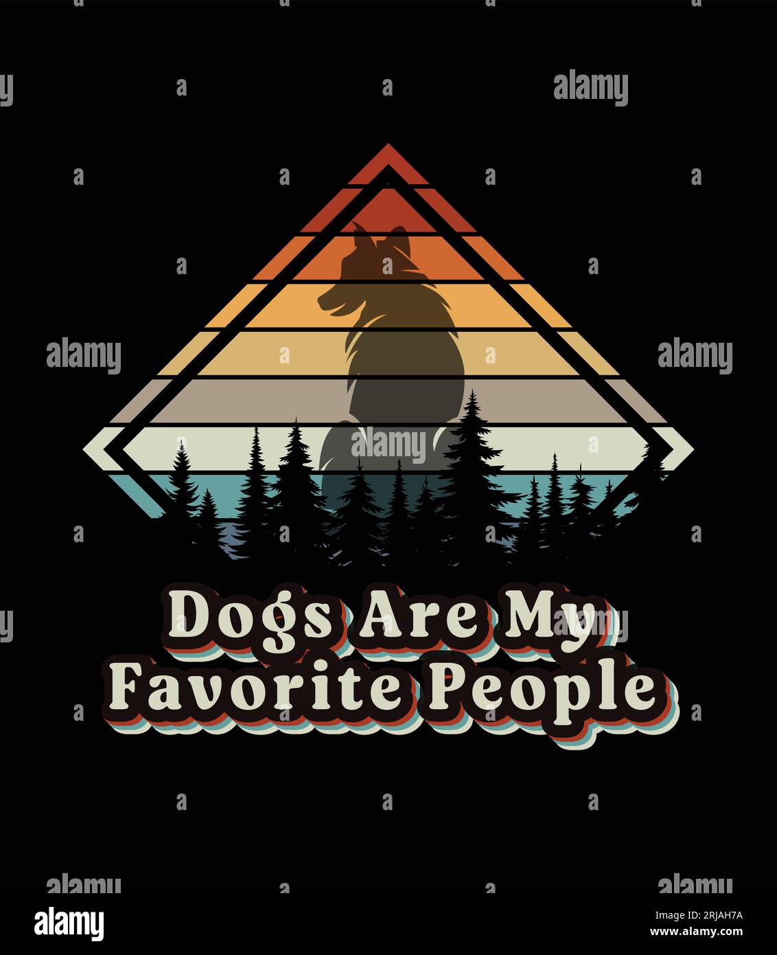 I cani sono la mia gente preferita cita il design di una T-shirt vettoriale Illustrazione Vettoriale