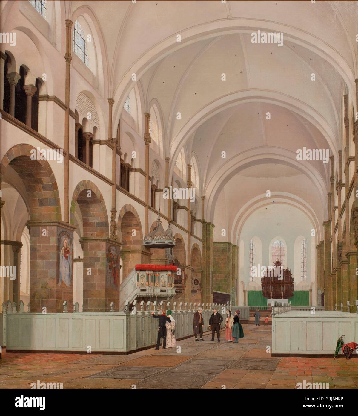 Interni. Ribe Cathedral 1836 di Jørgen Roed Foto Stock