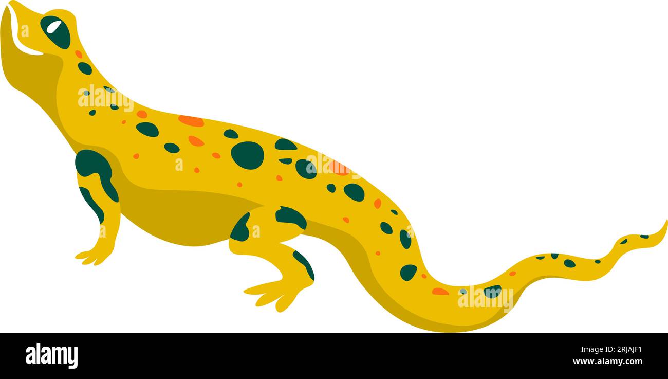 Salamandro rettile animale, fauna esotica fauna selvatica Illustrazione Vettoriale