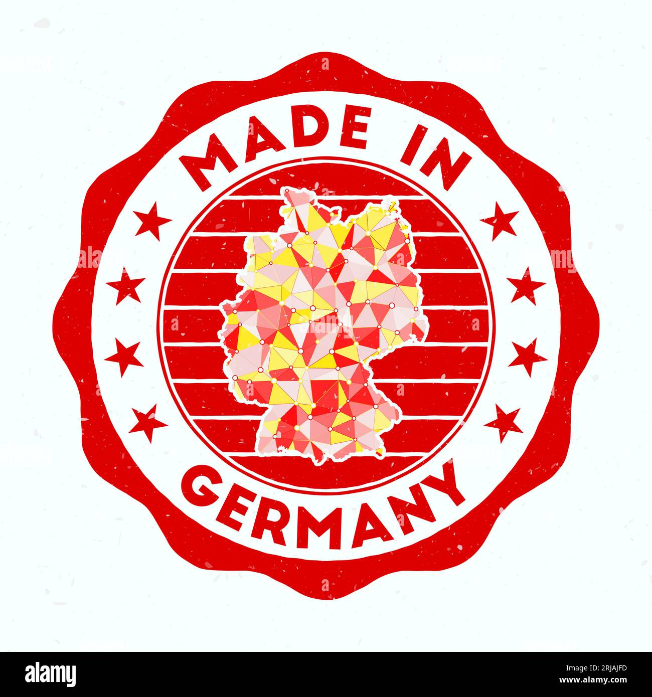 Prodotto in Germania. Francobollo rotondo. Sigillo della Germania con profilo di confine. Badge vintage con testo circolare e stelle. Illustrazione vettoriale. Illustrazione Vettoriale Prodotto in Germania. Francobollo rotondo. Sigillo della Germania con profilo di confine. Badge vintage con testo circolare e stelle. Illustrazione vettoriale. Illustrazione Vettoriale