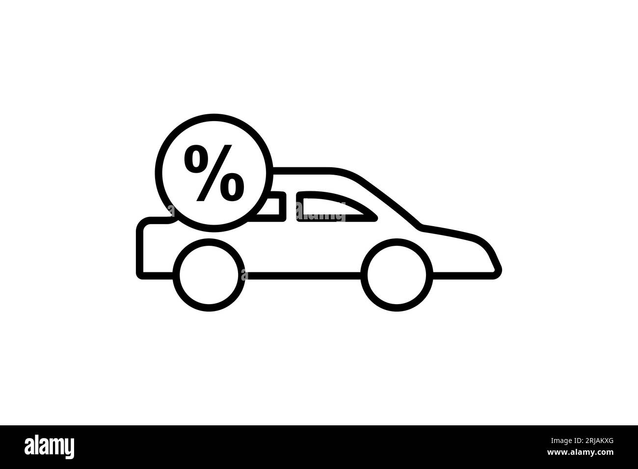 Icona leasing auto. Icona relativa a credito e prestito. adatto per la progettazione di siti web, app, interfacce utente, stampabili, ecc. Stile icona linea. Vettore semplice d Illustrazione Vettoriale