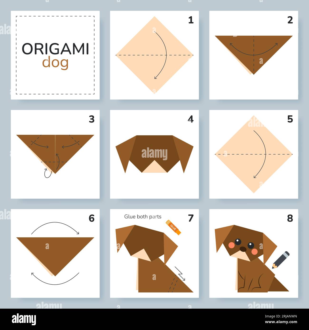 Contorno di origami di cane immagini e fotografie stock ad alta risoluzione  - Alamy