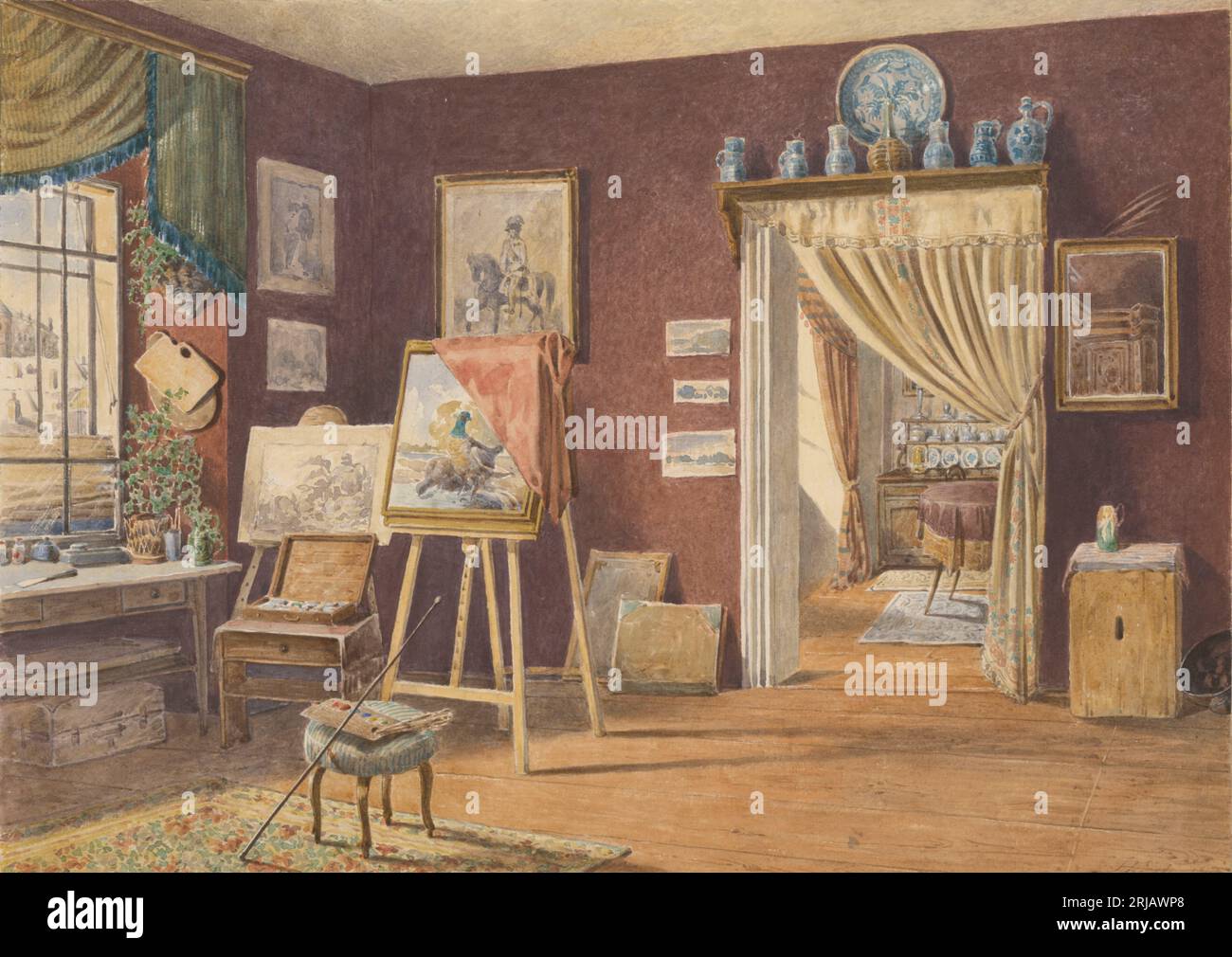 Veduta dell'Atelier dell'artista di Friedrich Carl von Scheidlin Foto Stock