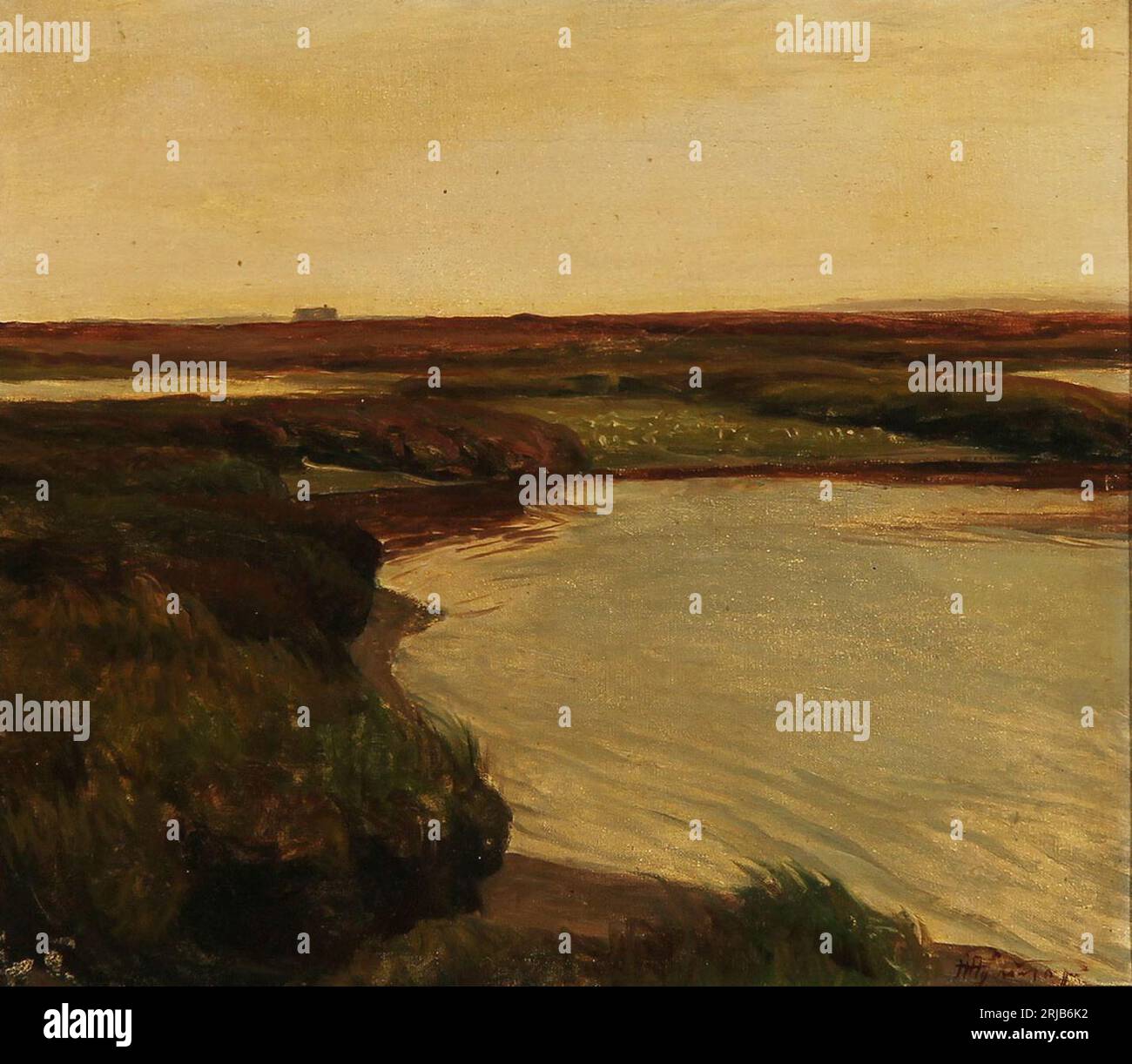 Paesaggio di Heath. (33 x 37 cm). Tra il 1875 e il 1925 di Hans Agersnap Foto Stock