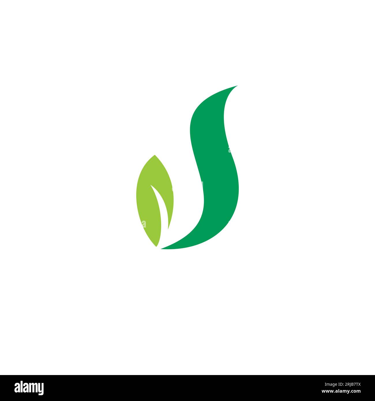Logo dal design minimalista V Leaf. Natura icona lettera V. Illustrazione Vettoriale