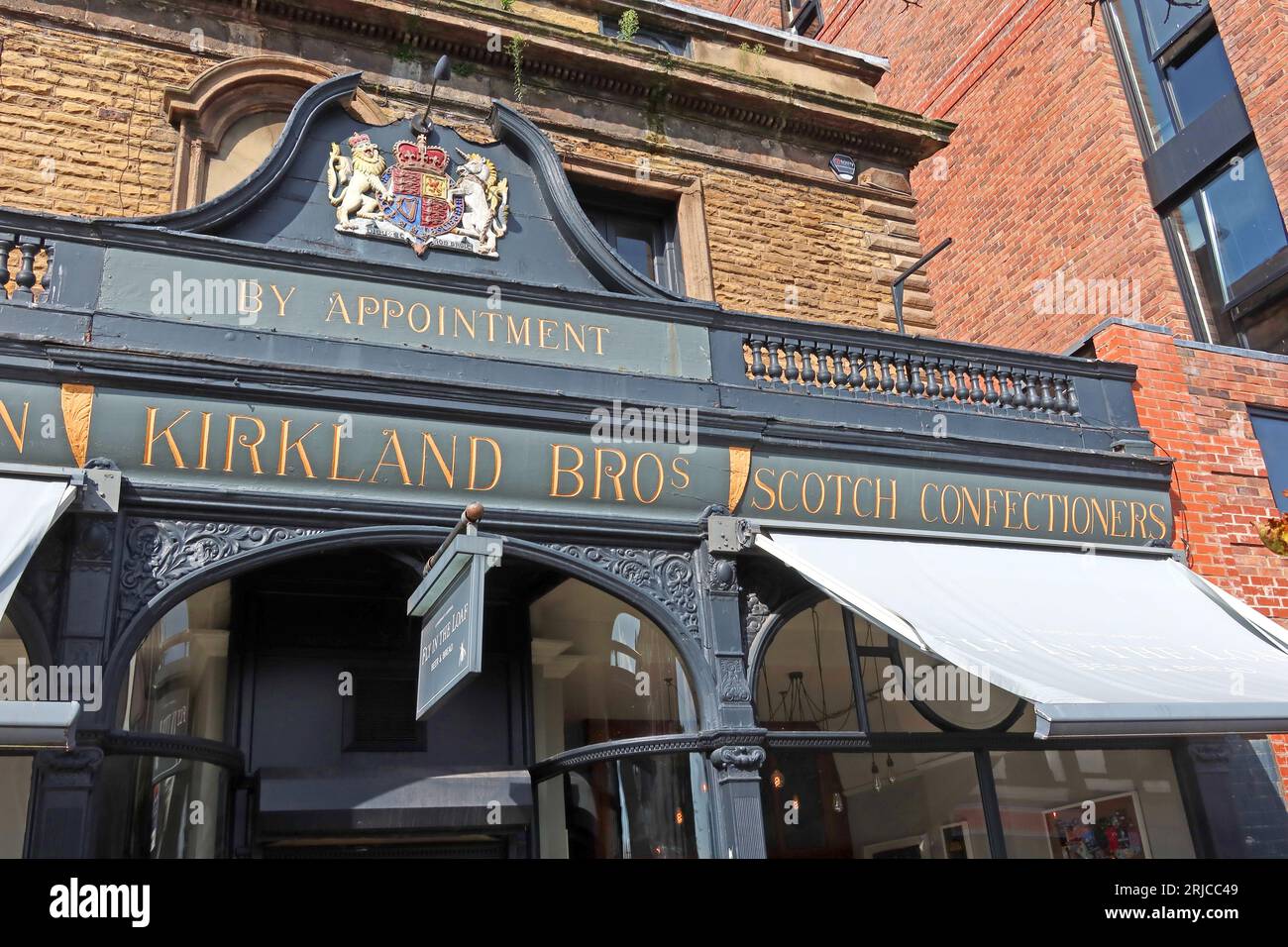 Kirkland Bros Scotch confectioners - Scotch Bakery, Fly in the Loaf bar, 13 Hardman St, Liverpool , Merseyside, Inghilterra, REGNO UNITO, L1 9AS Foto Stock