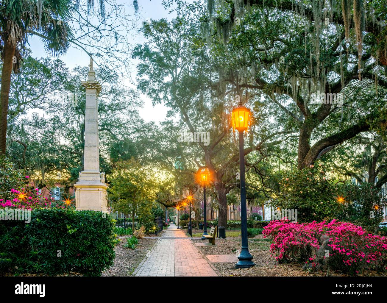 Monterey Square Savannah, Georgia, Stati Uniti d'America Foto Stock