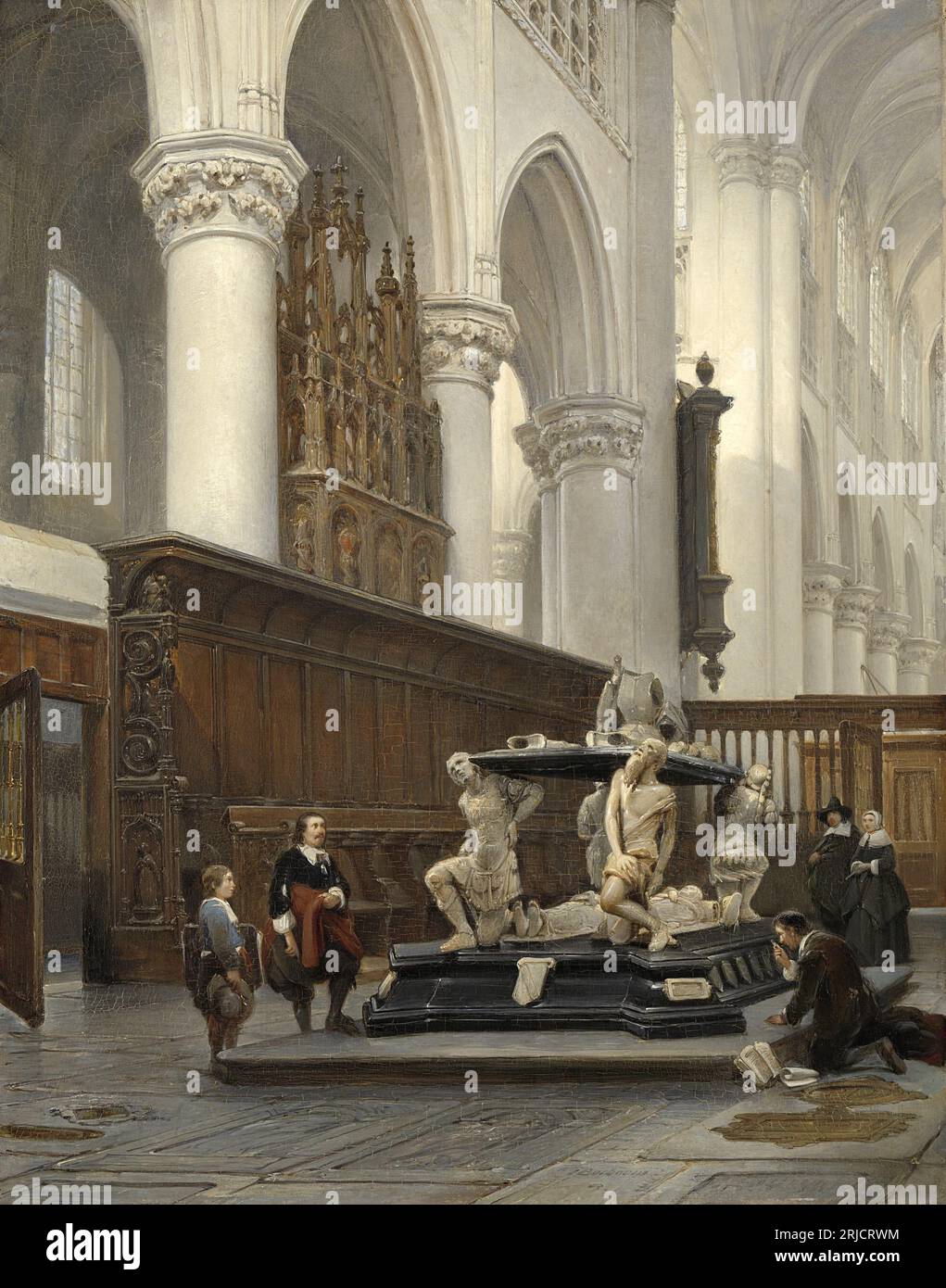 Il Coro della O.L.-Vrouwekerk a Breda con la Tomba di Engelberto II di Nassau 1843 di Johannes Bosboom Foto Stock