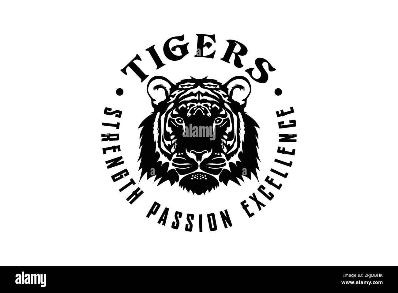 Logo Tiger Head Company, illustrazione vettoriale animale Illustrazione Vettoriale