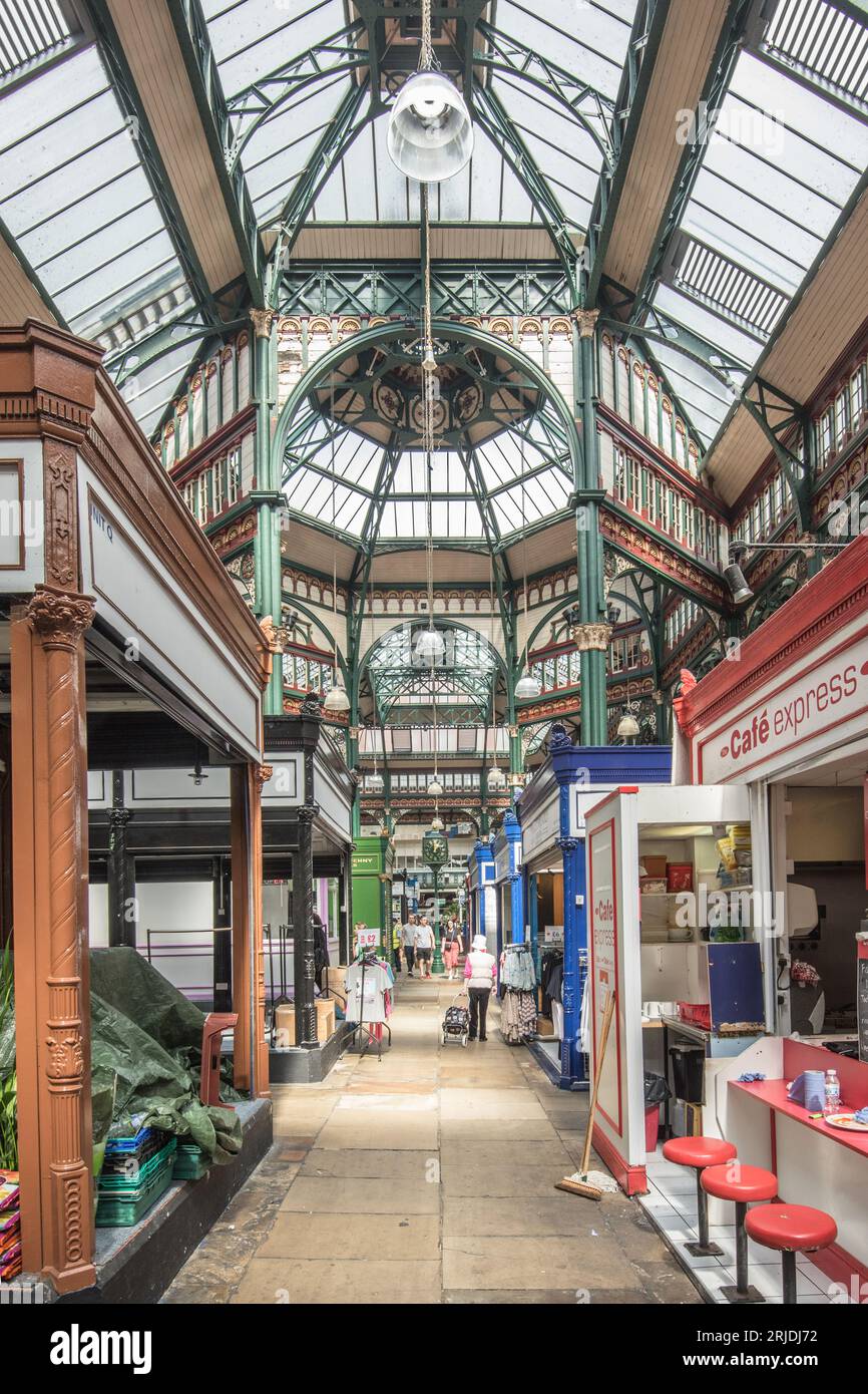 Victorian Arcades a Briggate, città di Leeds Foto Stock