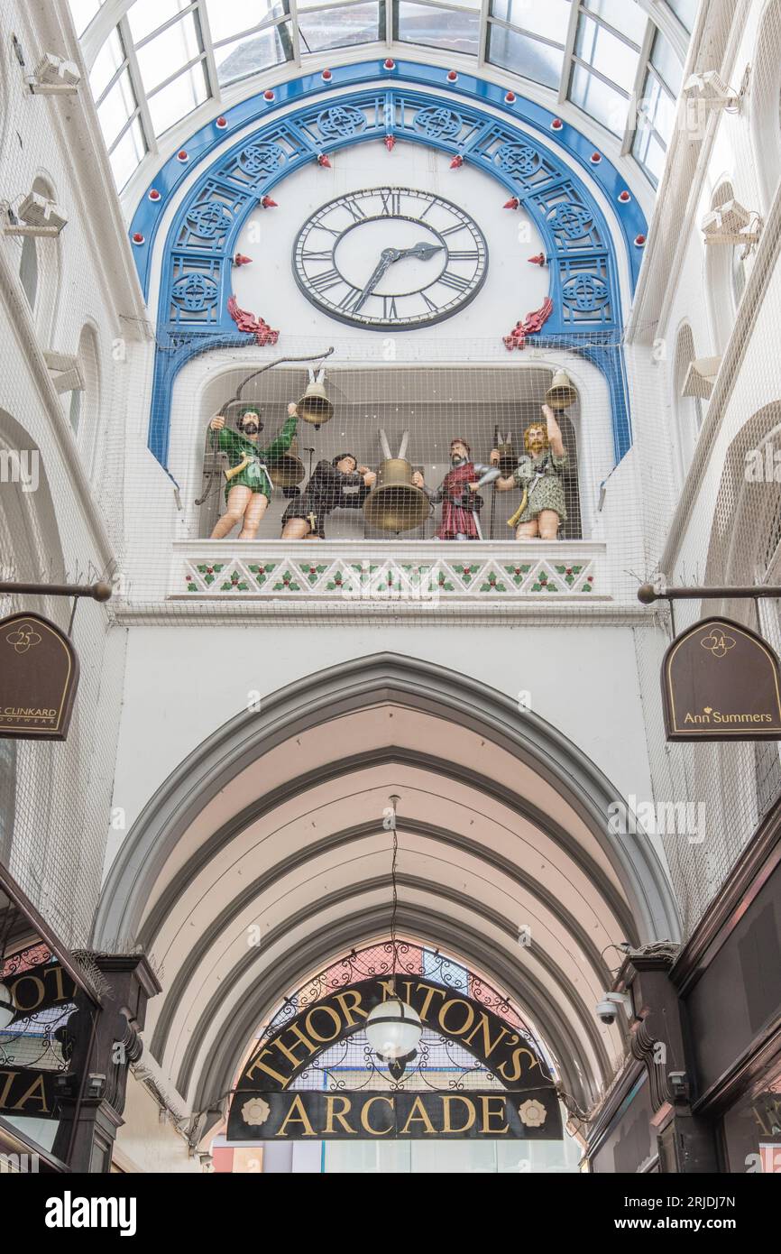 Victorian Arcades a Briggate, città di Leeds Foto Stock