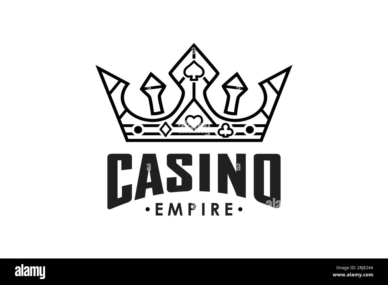 Logo Royal Crown Casino Design, ispirazione per il design del logo Royal Poker King Illustrazione Vettoriale