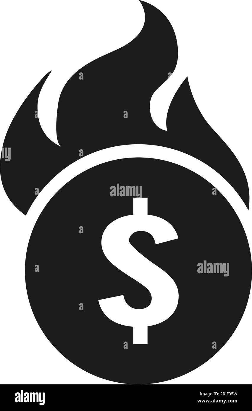 Simbolo del concetto di somma ignifuga in dollari Illustrazione Vettoriale