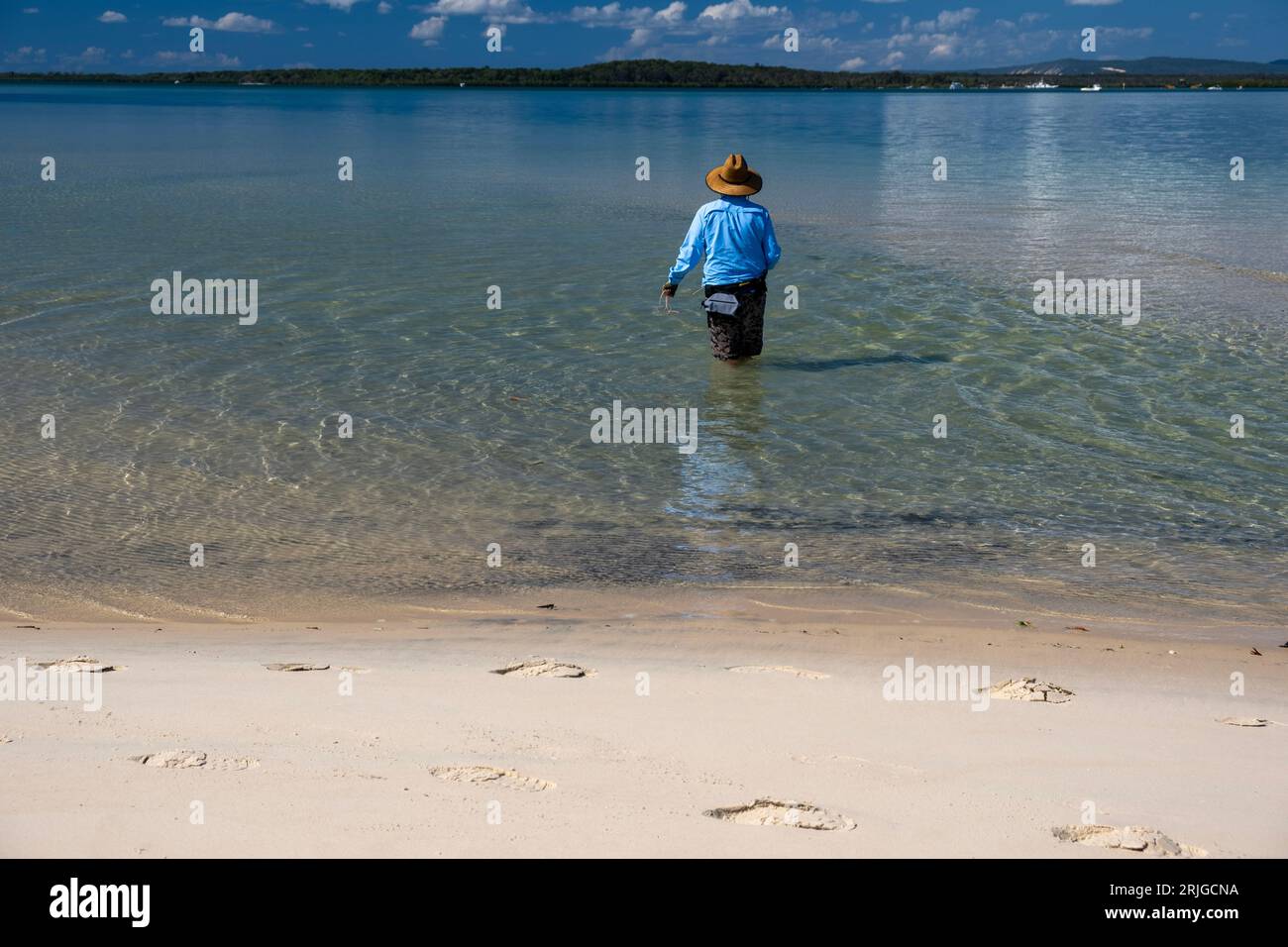 Saline presso Inskip Point Queensland Foto Stock