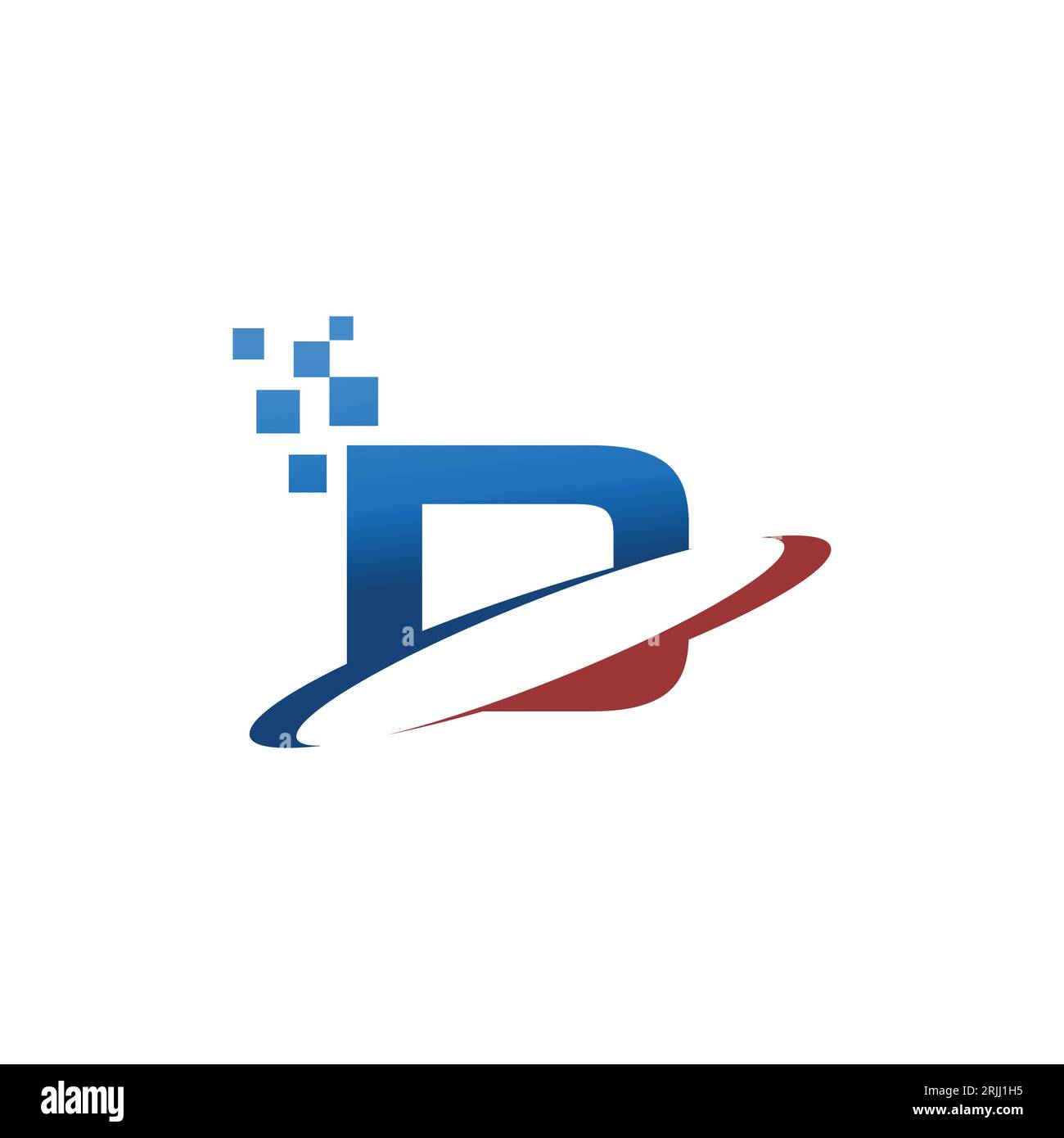 Lettera creativa d data line logo tecnico design immagine vettoriale. Lettera iniziale D Data Tech Logo Design Illustrazione Vettoriale