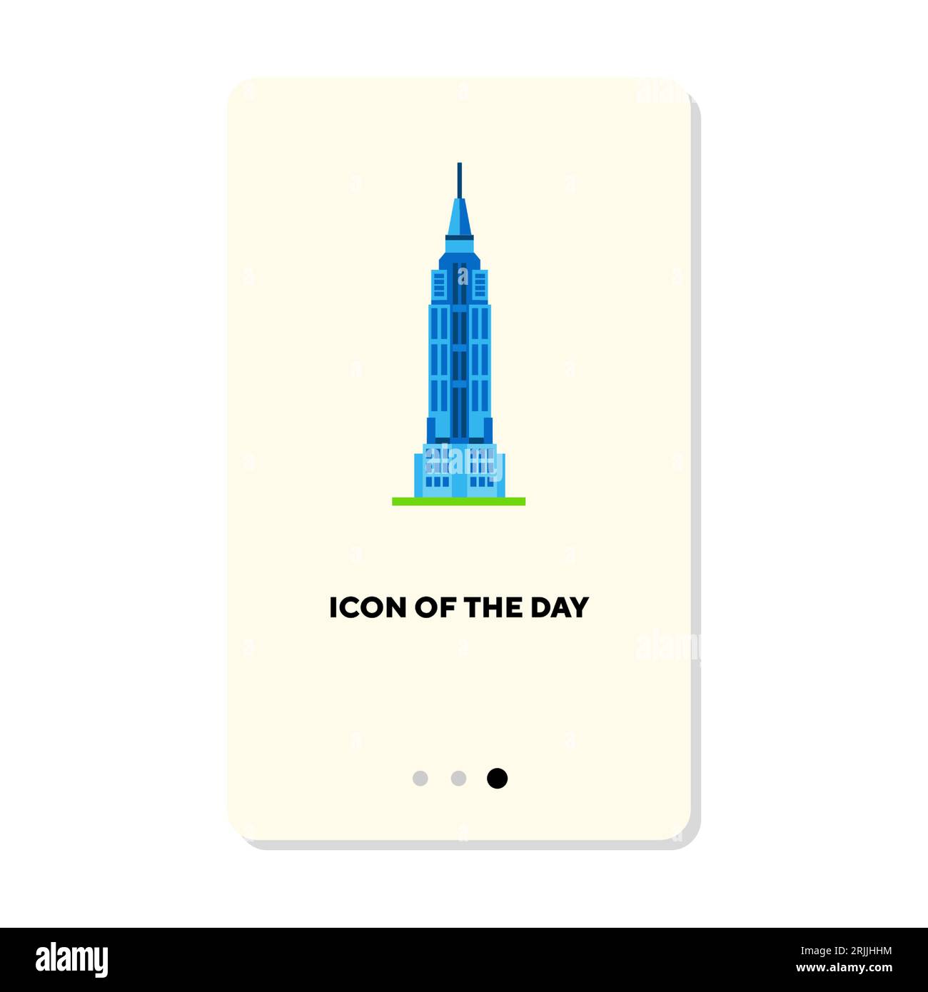Icona piatta dell'Empire State Building Illustrazione Vettoriale