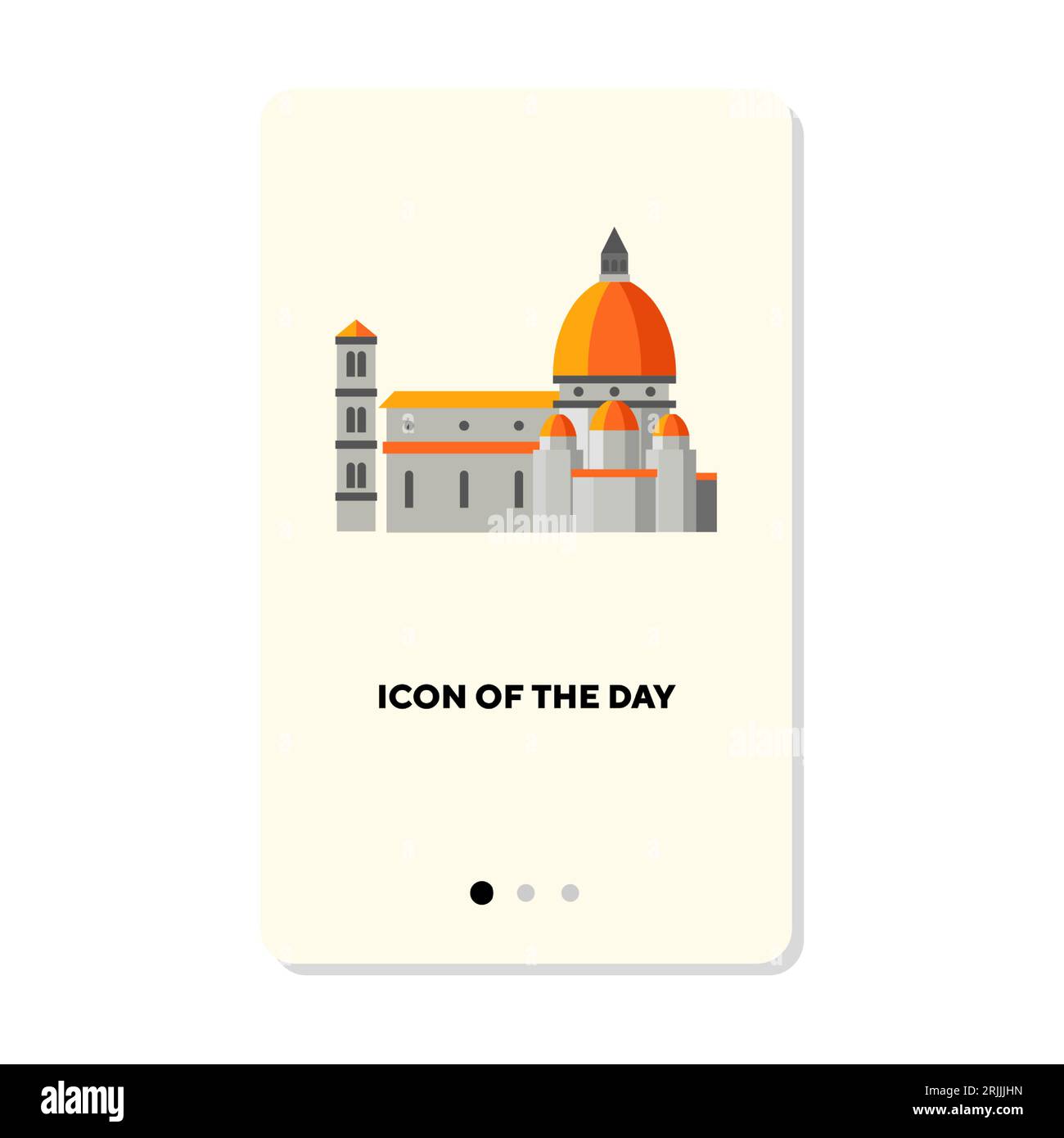 Icona piatta della Cattedrale di Firenze Illustrazione Vettoriale