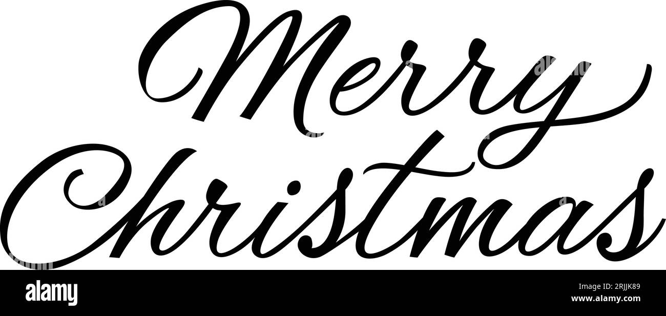 Lettering in calligrafia Merry Christmas Illustrazione Vettoriale