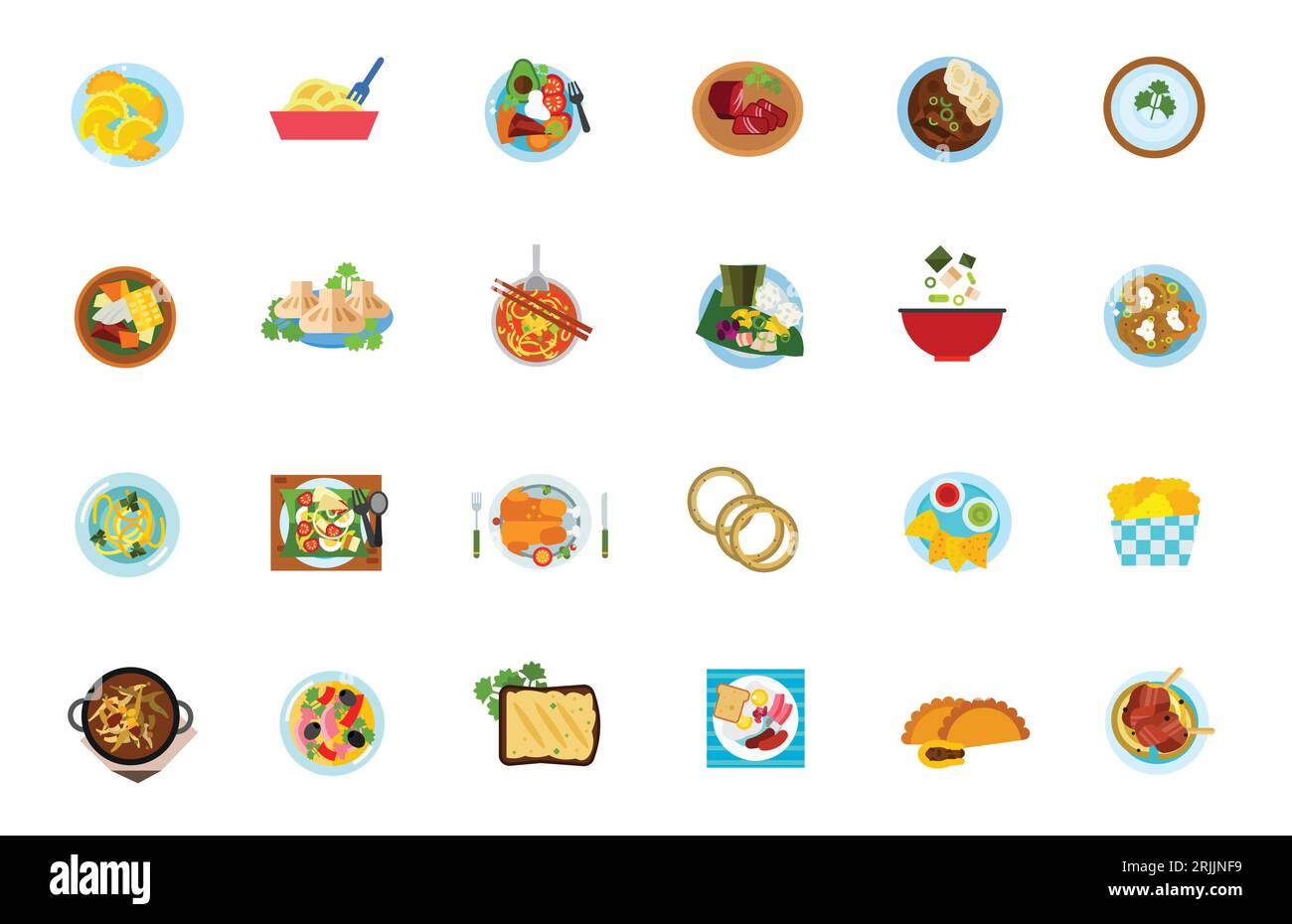 Set di icone del cibo tradizionale Illustrazione Vettoriale