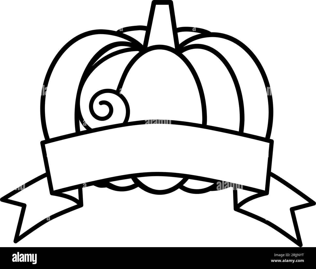 Disegno vettoriale della zucca. Vegetale isolato. Etichetta zucca. Monogramma del Ringraziamento Illustrazione Vettoriale