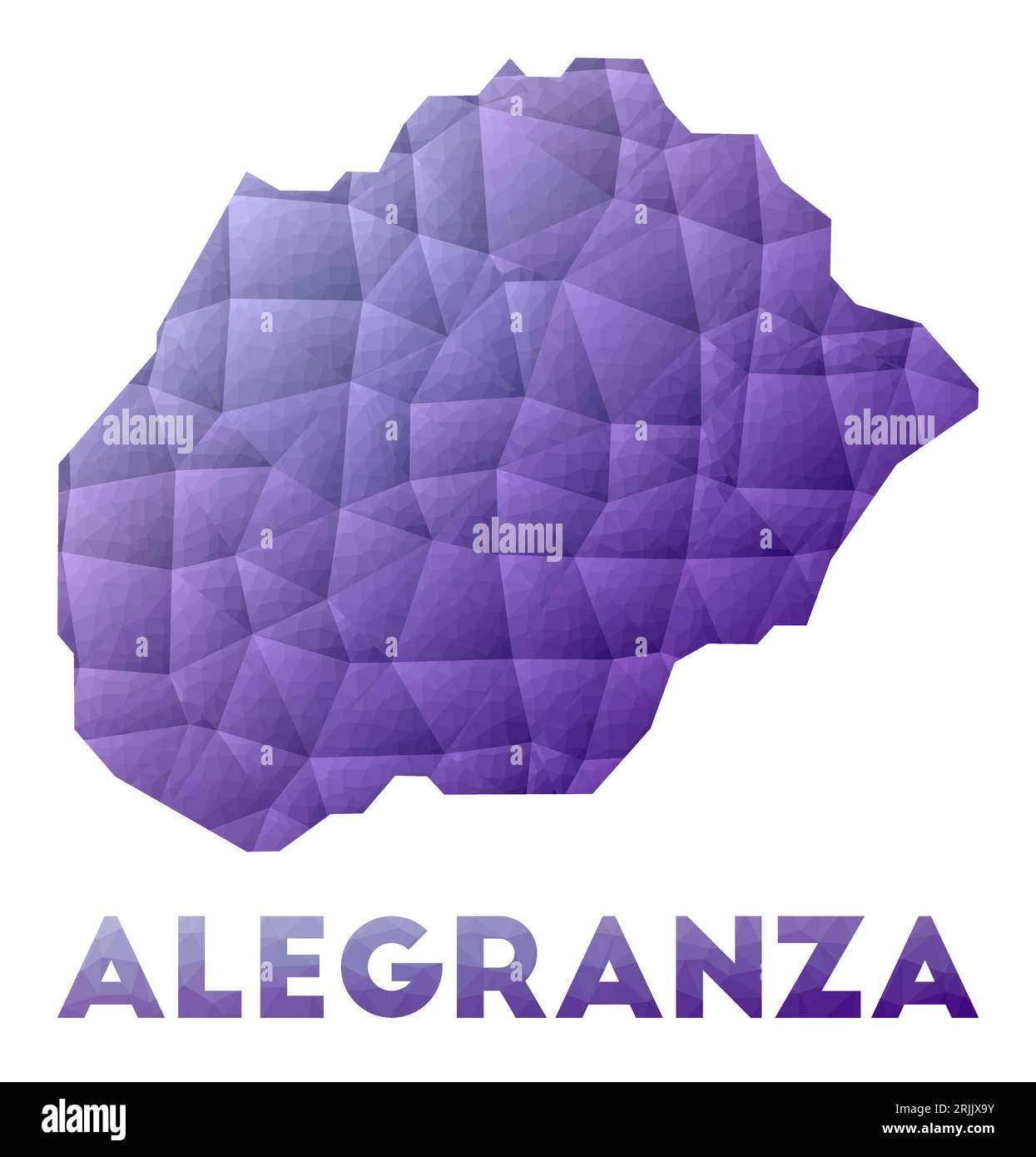Illustrazione in basso poli dell'isola di Alegranza. Design geometrico viola. Illustrazione del vettore poligonale. Illustrazione Vettoriale