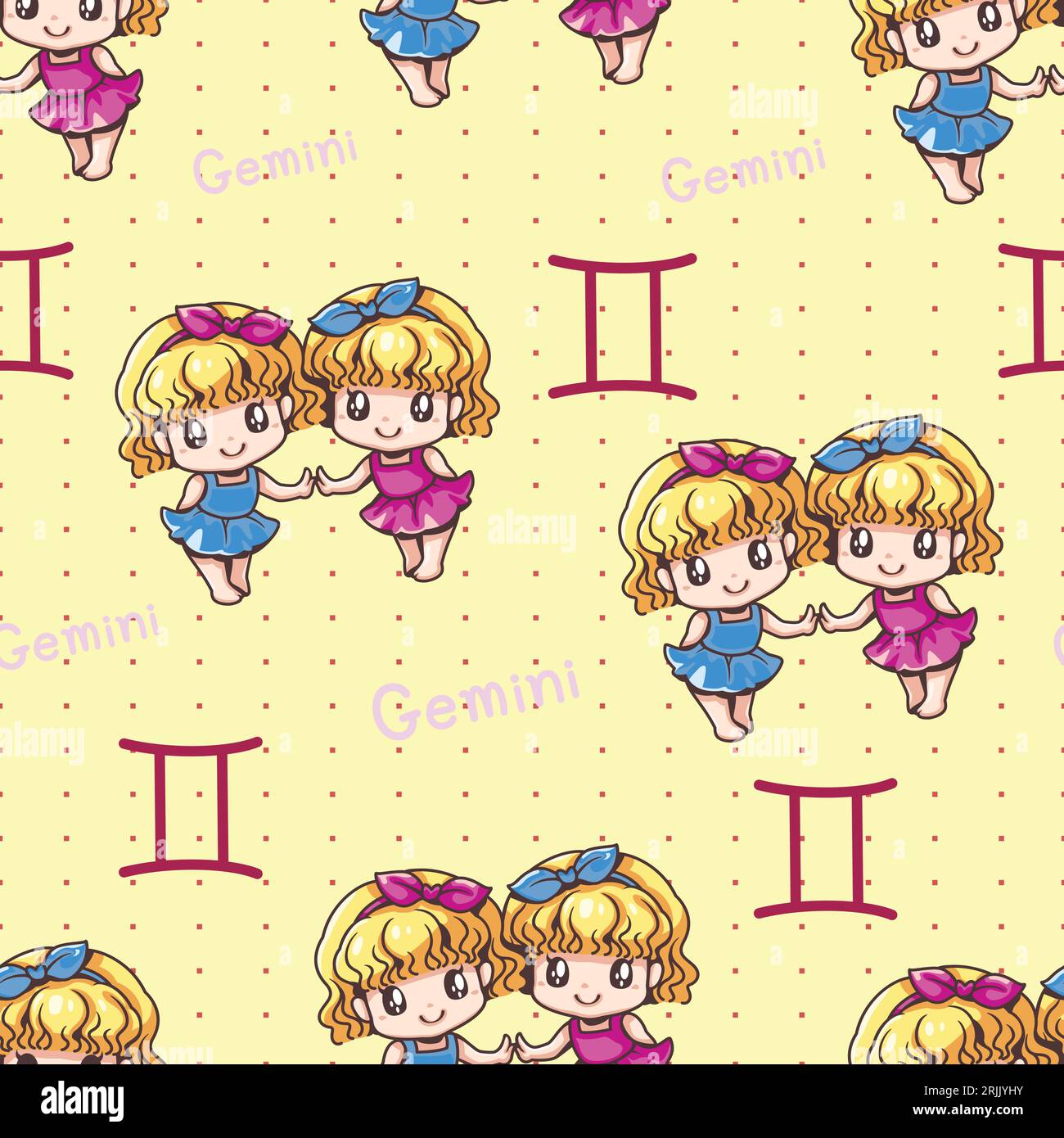 Motivo senza cuciture con una simpatica illustrazione libra Vector Illustrazione Vettoriale