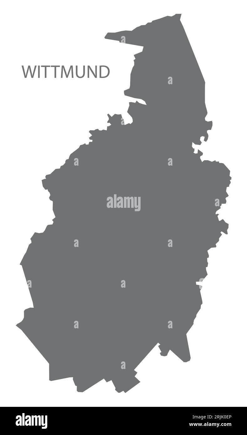 Wittmund mappa della città tedesca illustrazione grigia sagoma della silhouette Illustrazione Vettoriale