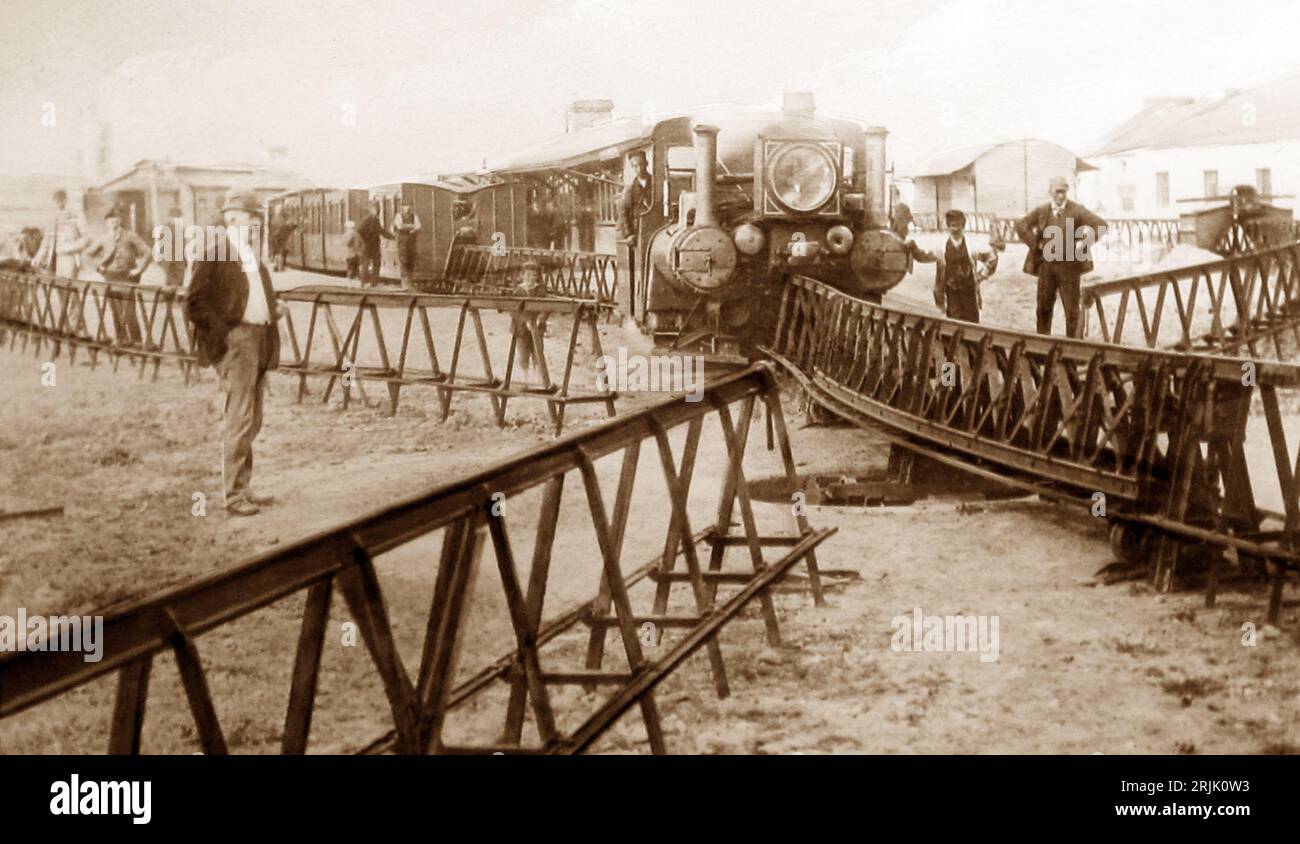 Lartigue Monorail, Listowel, Irlanda, periodo vittoriano Foto Stock
