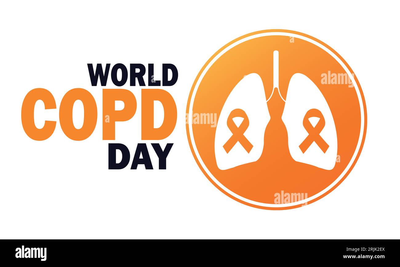 Giornata mondiale della BPCO. Broncopneumopatia cronica ostruttiva. Novembre. Concetto di vacanza. Modello per sfondo, banner, scheda, poster con iscrizione di testo. Illustrazione Vettoriale Giornata mondiale della BPCO. Broncopneumopatia cronica ostruttiva. Novembre. Concetto di vacanza. Modello per sfondo, banner, scheda, poster con iscrizione di testo. Illustrazione Vettoriale