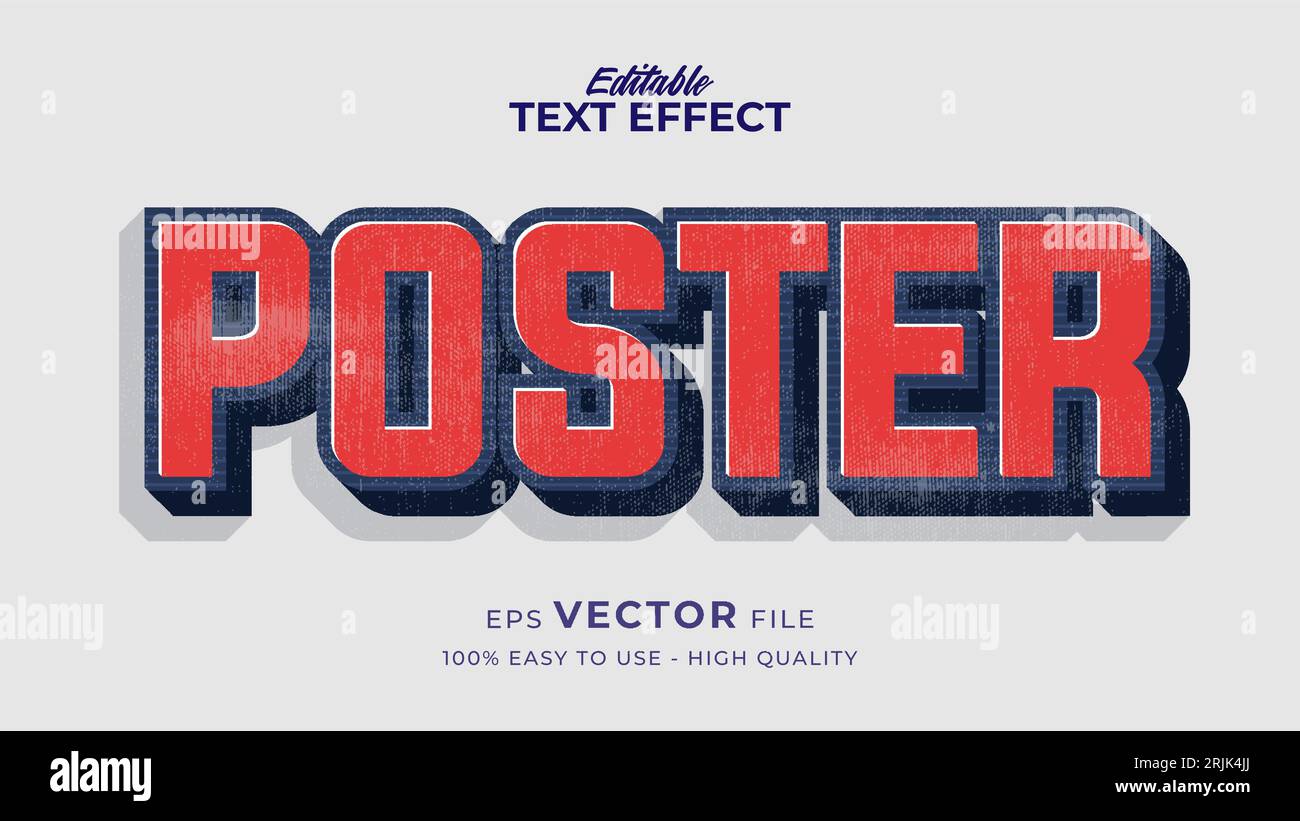 Effetto stile testo modificabile - tema stile testo poster retro Illustrazione Vettoriale