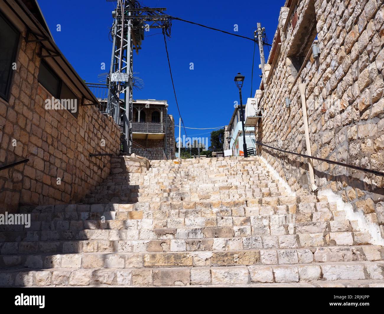 Passi nella città vecchia di Tzfat Foto Stock
