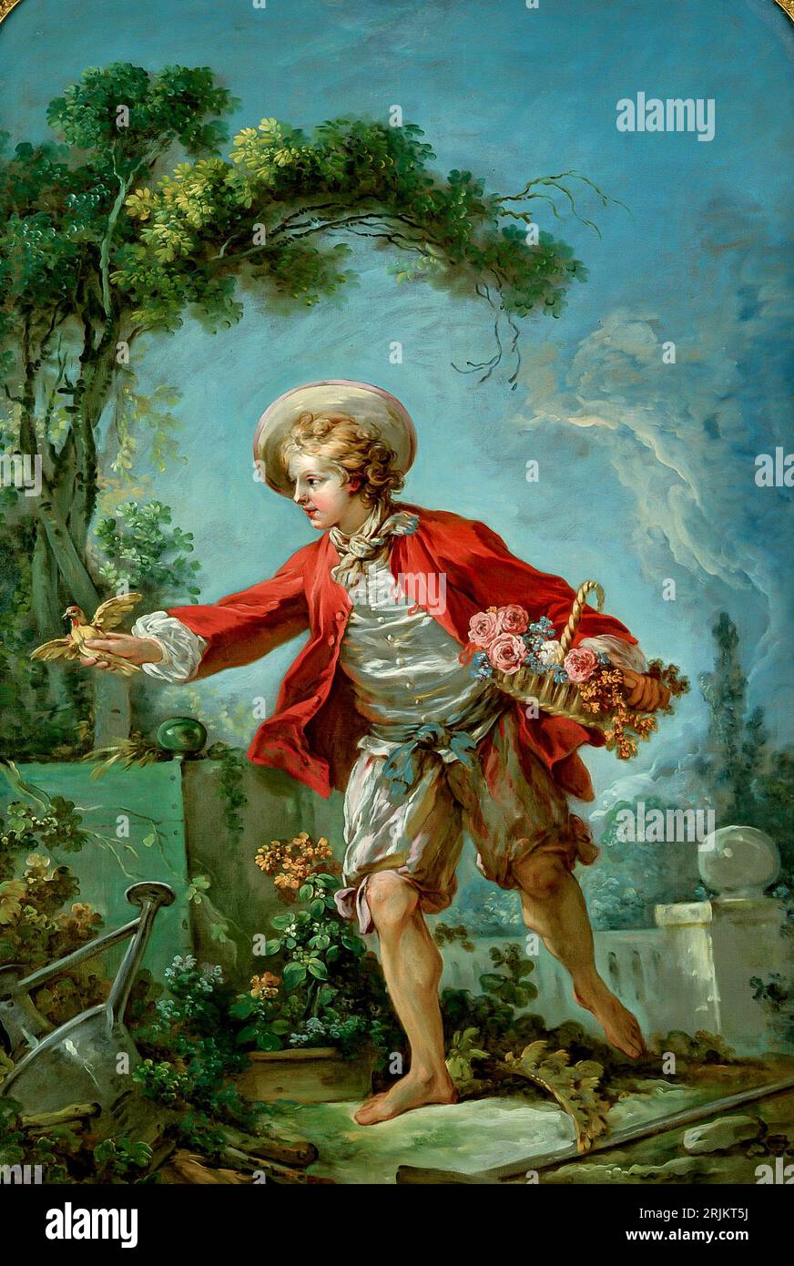 Il giardiniere, tra il 1754 e il 1755. Jean Honoré Fragonard, francese, 1732-1806. Olio su tela. Nel Gardener, il pittore francese Jean-Honoré Fragonard Foto Stock