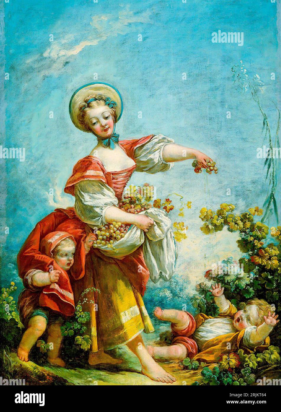 Grape Gatherer, tra il 1754 e il 1755. Jean Honoré Fragonard, francese, 1732-1806. The Grape Gatherer è un dipinto dell'artista francese Foto Stock