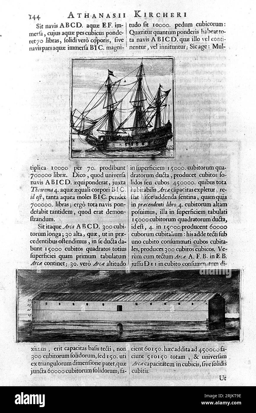 L'Arca Noe di Athanasius Kircher esamina come le prime navi moderne furono costruite e gestite, e le confronta con la narrazione biblica dell'Arca di Noè. E' vero Foto Stock