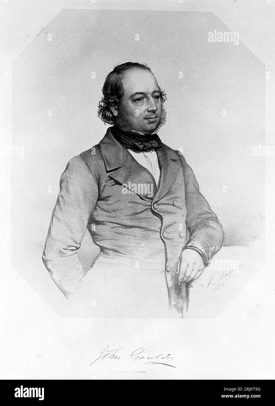 John Gould, botanico. Litografia di T. H. Maguire, 1849. John Gould (1804–1881) è stato un ornitologo inglese, artista autodidatta e naturalista. Lui Foto Stock