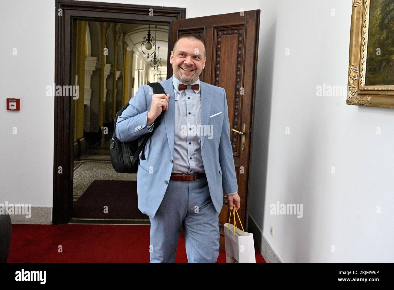 Praga, Repubblica Ceca. 23 agosto 2023. Il ministro della cultura Martin Baxa partecipa alla riunione di gabinetto a Praga, Repubblica Ceca, il 23 agosto 2023. Credito: Vit Simanek/CTK Photo/Alamy Live News Foto Stock