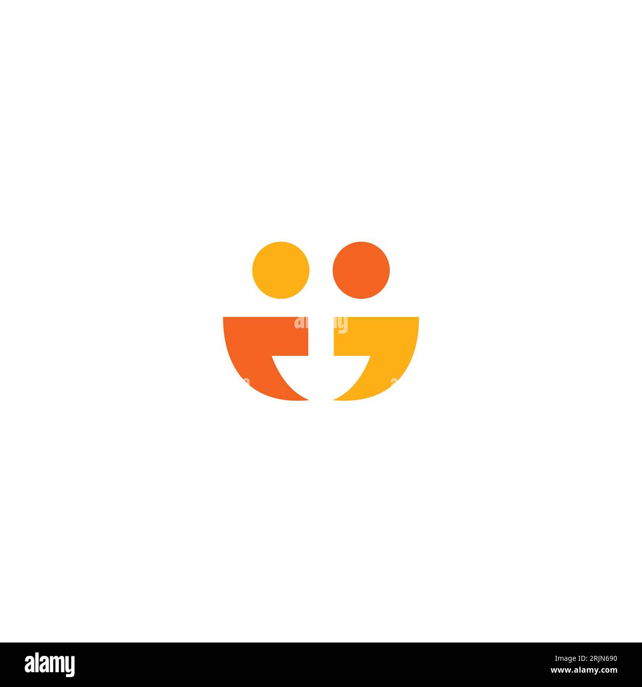 Design con logo astratto per due persone. Logo Human Talk Illustrazione Vettoriale