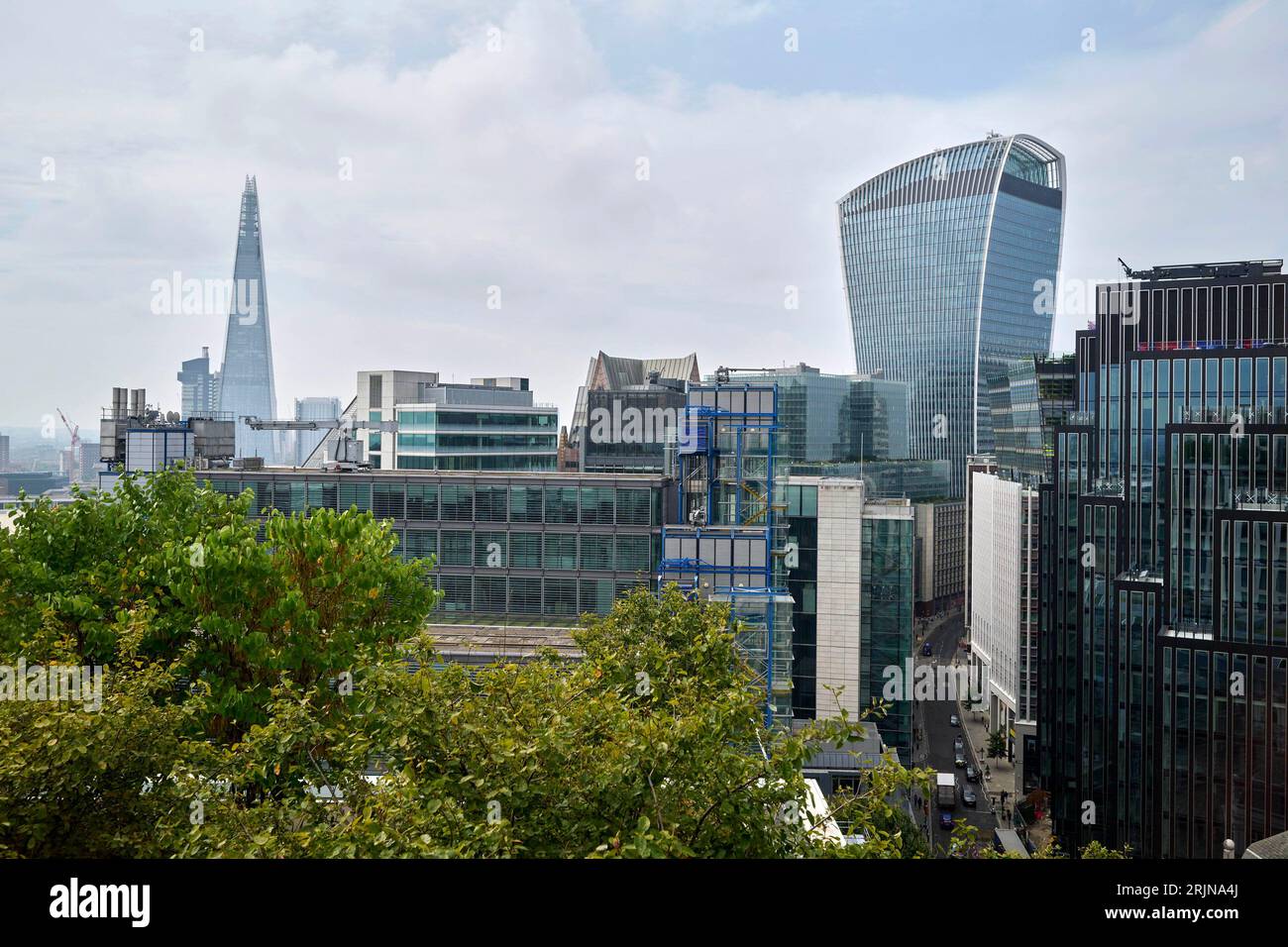 Lo skyline della città di Londra, cuore del centro finanziario, Cental London, Regno Unito Foto Stock