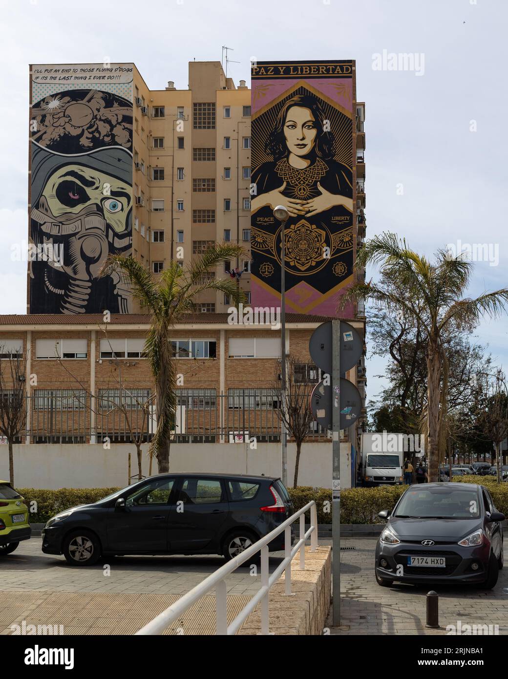Arte di strada nel quartiere Soho, Malaga, Spagna Foto Stock