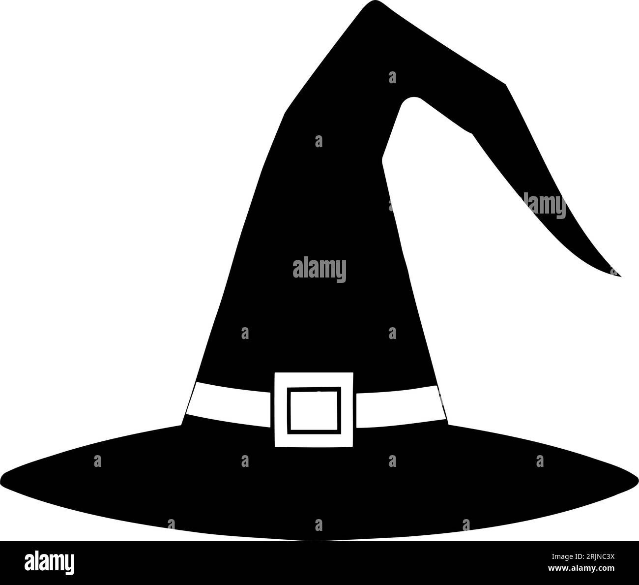 Silhouette del cappello da strega Halloween Cartoon. illustrazione vettoriale Illustrazione Vettoriale