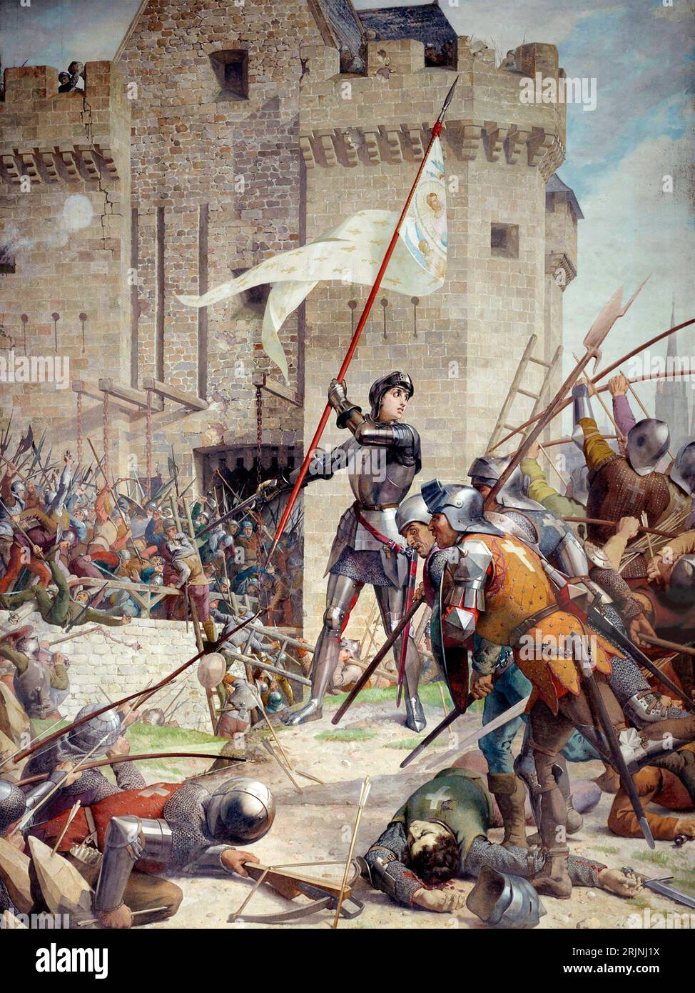 ASSEDIO DI ORLEANS 12 ottobre 1428-8 maggio 1429. Dipinto di Giovanna d'Arco all'assedio di Jules Lenepveu 1886-90 Foto Stock