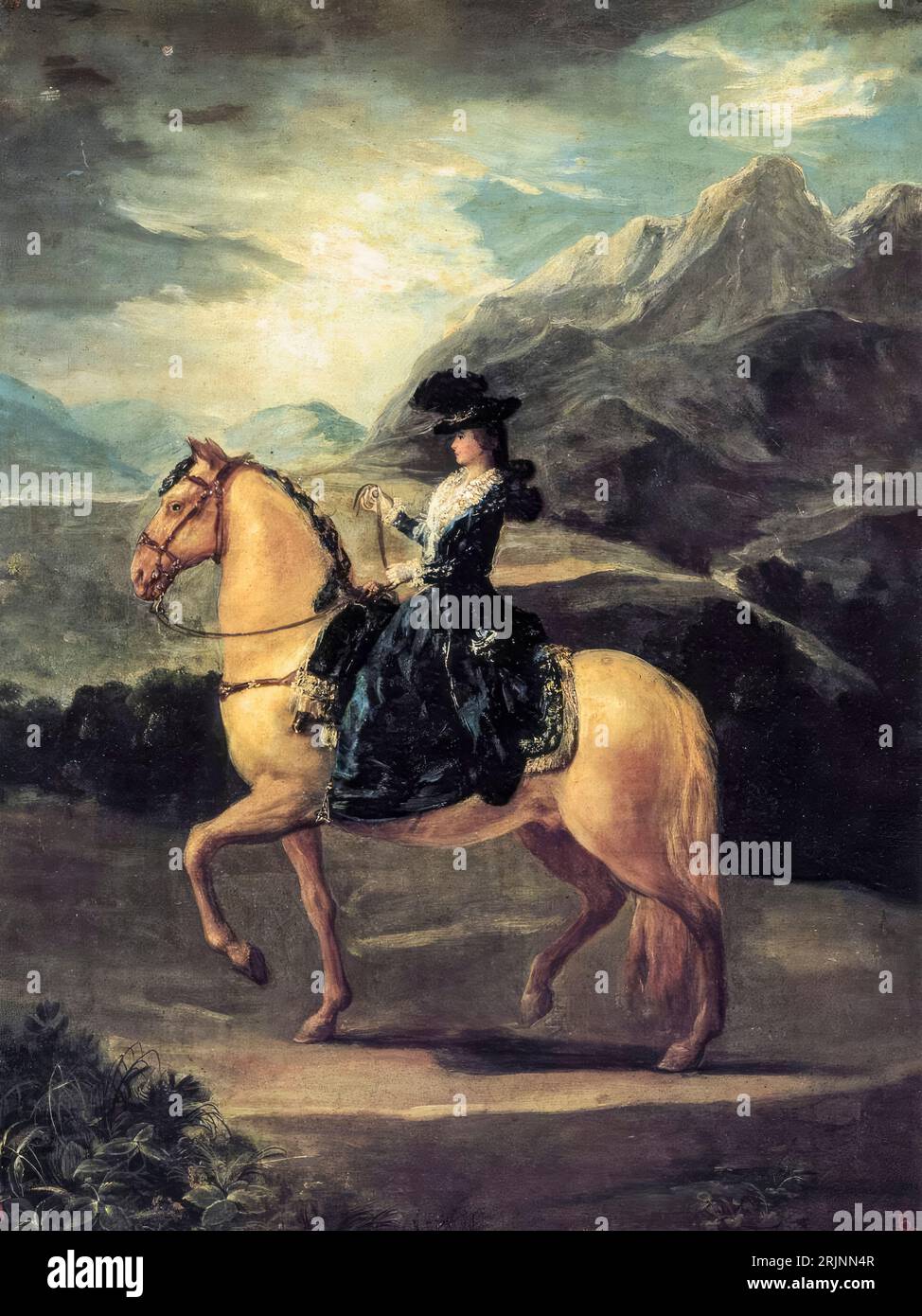 Francisco Goya, Ritratto di María Teresa de Vallabriga a cavallo, ritratto equestre, 1783 Foto Stock